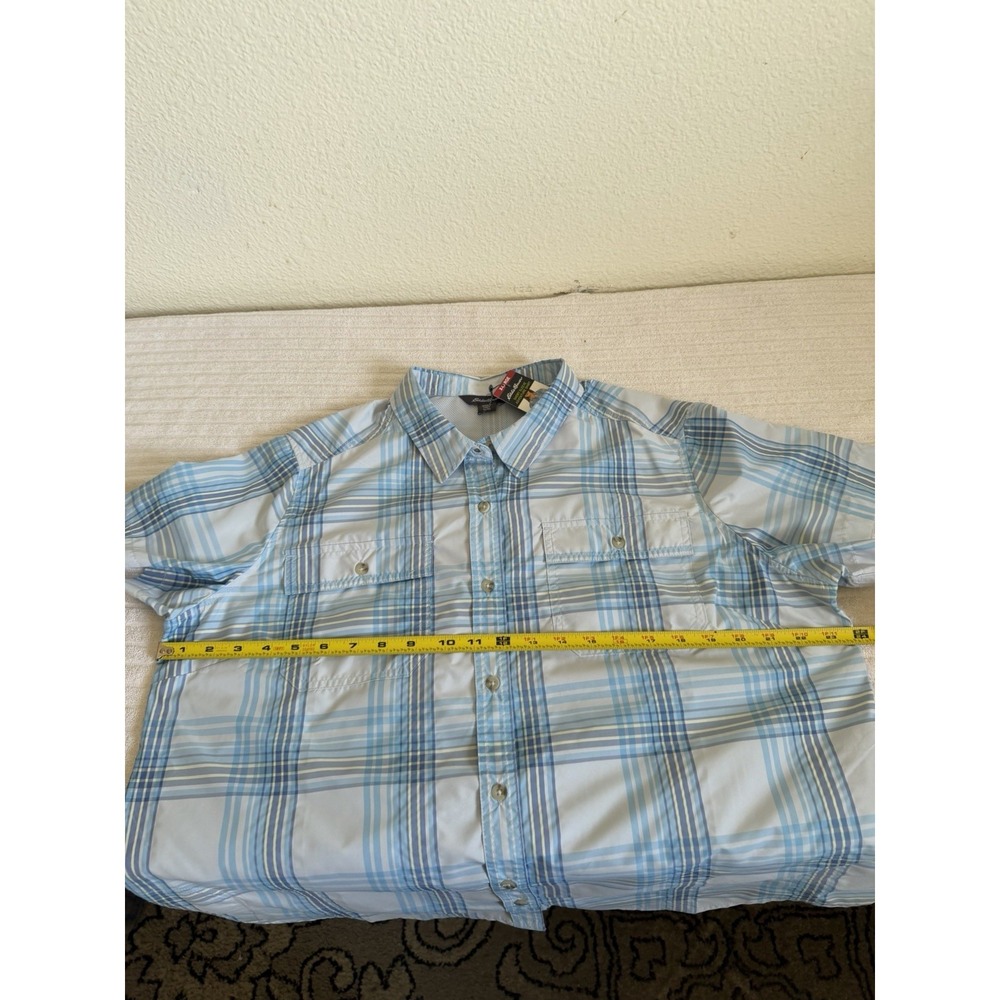 Eddie Bauerโ Women's Shirt XL Plaid Short Sleeve UPF 50 Hiking Outdoor Camping - Picture 9 of 14